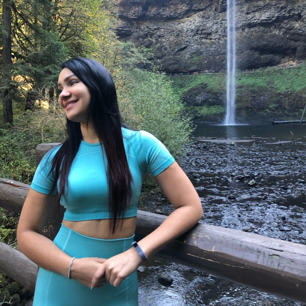 Short Sleeve Aqua Athletic Cropped Top S